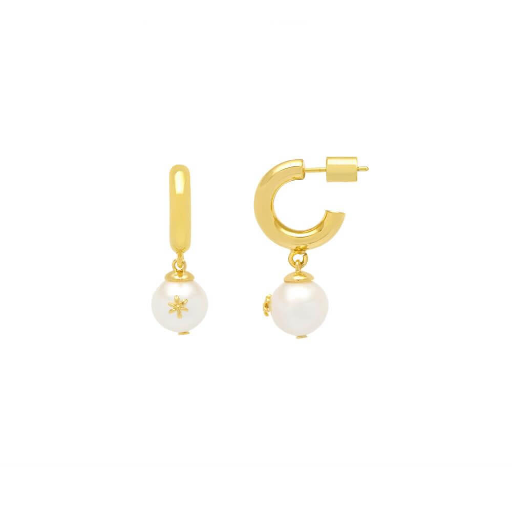 Estella Bartlett Gold Plated Floral Pearl Drop Earrings